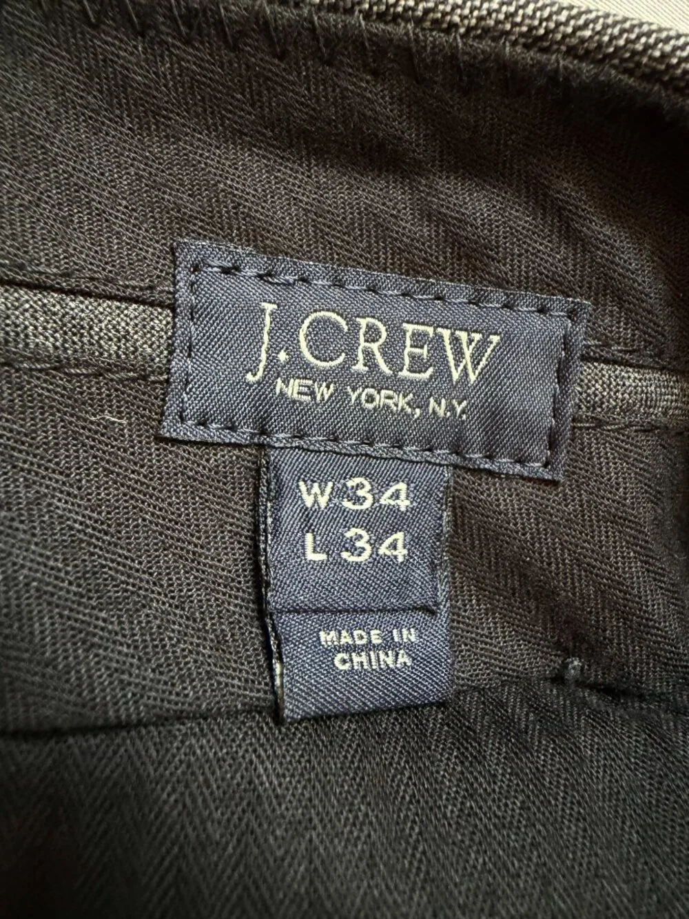 J. Crew Ludlow Suit Charcoal Gray 40L, Pants W34